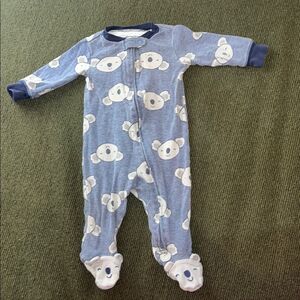 Carter's Blue and White Footies One Piece with Koala Design